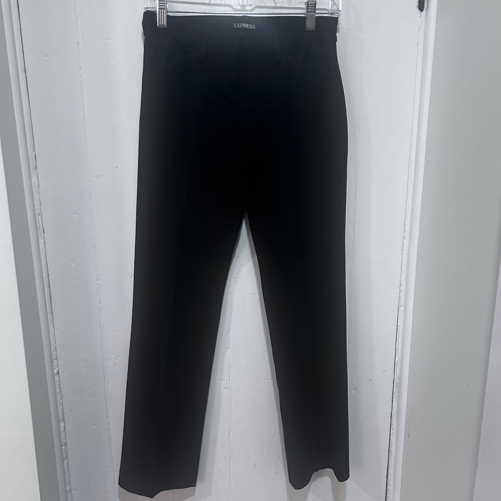 Express Editor Black Straight Leg Dress Pants Womens Size 00S Mid Rise Office